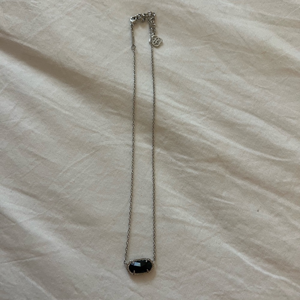 Kendra Scott Black and Silver Elisa Necklace